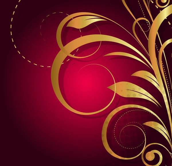 Decoración Fondo floral dorado — Vector de stock