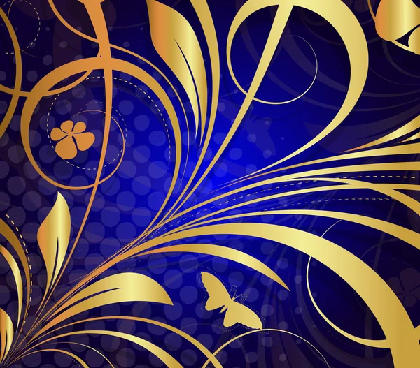 Flore dorée Design Art — Image vectorielle