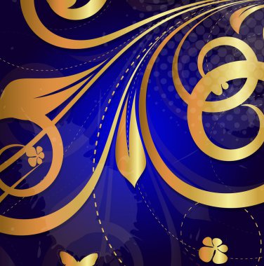 Altın Flora Vintage doku arka plan