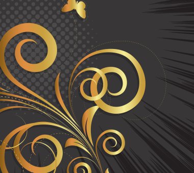 Dekoratif Kraliyet altın çiçek Sunburst arka plan