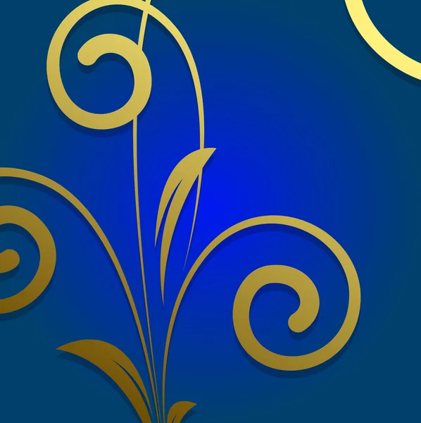 Golden Floral groet sjabloon — Stockvector