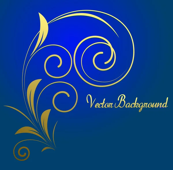 Golden Floral groet sjabloon — Stockvector