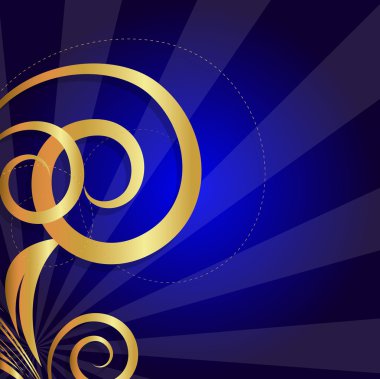 Rtero Sunburst altın Flora arka plan