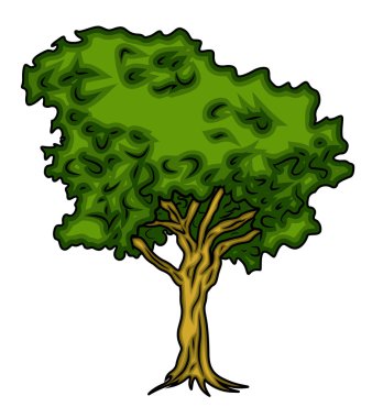 Yeşil ağaç vektör tasarımı