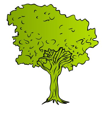 Yeşil ağaç vektör şekli