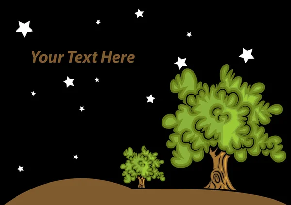Δέντρα και τη νύχτα — Διανυσματικό Αρχείο