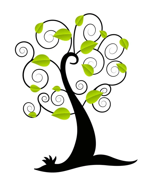 Green Leaves Tree — Stock Vector