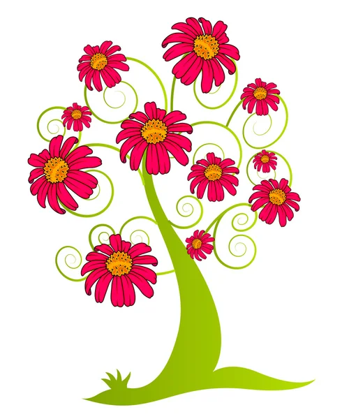 Flores Árbol Vector Diseño — Archivo Imágenes Vectoriales