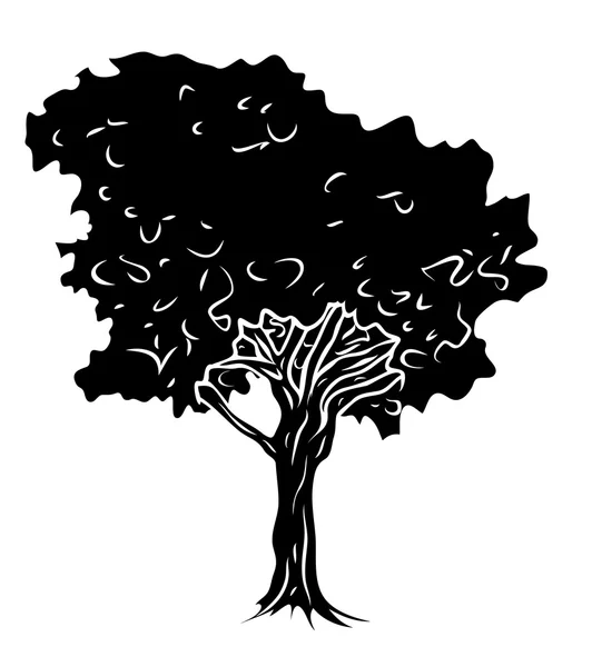 Siyah ağaç şekli — Stok Vektör