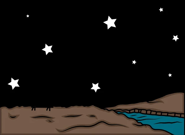 夜背景で星 — ストックベクタ