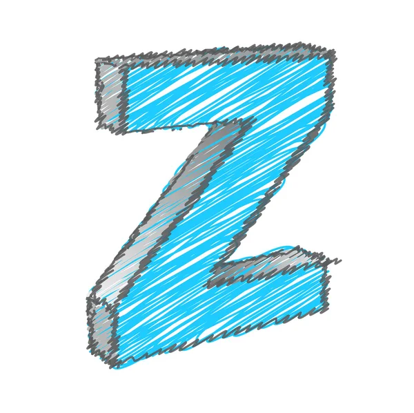 Scribble Z alfabeto vettoriale — Vettoriale Stock