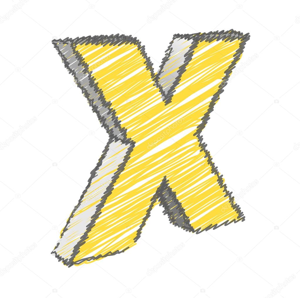 Scribble X Alphabet Vector — Stock Vector © baavli 64279895