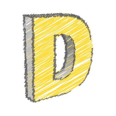 D alfabe vektör karalamak