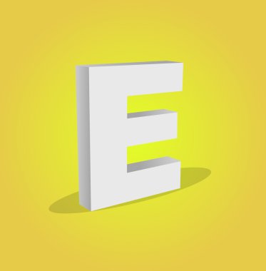 3D vektör alfabe E metin