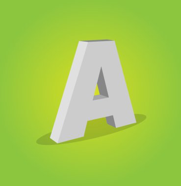 3D vektör alfabesi A metin