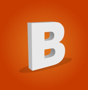 3D vektör alfabe B metin