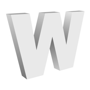 Vintage vektör 3d W metin