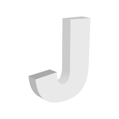 Vintage vektör 3d J metin