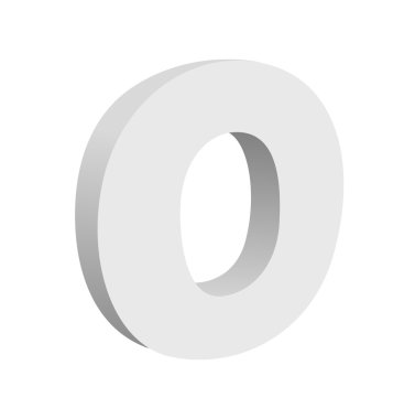 Vintage vektör 3d O metin