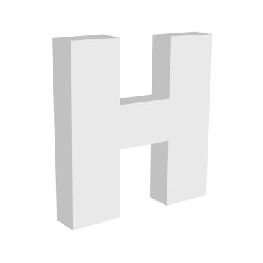 Vintage vektör 3d H metin