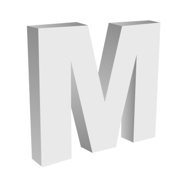 Vintage vektör 3d M metin