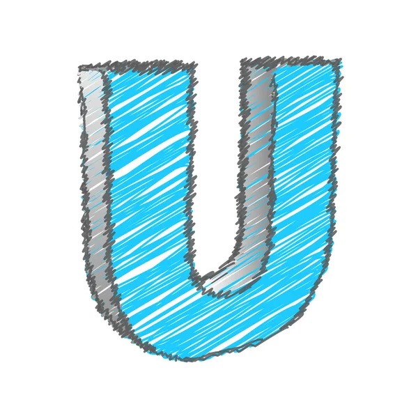 Scribble U Alphabet Vector — Image vectorielle