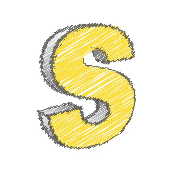 Scribble S Alfabeto Vector — Archivo Imágenes Vectoriales