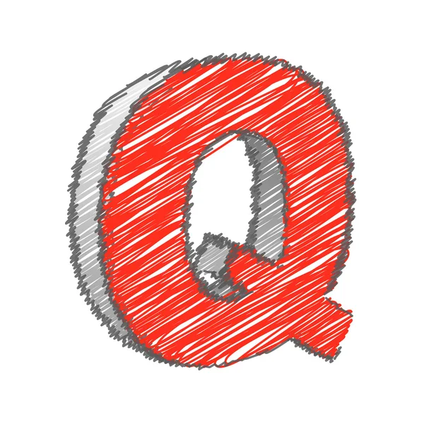 Каракули вектора Q алфавит — стоковый вектор