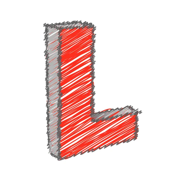 Scribble L Alphabet Vector — Image vectorielle