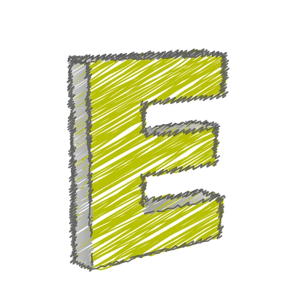 Scribble E Alphabet Vector — Image vectorielle