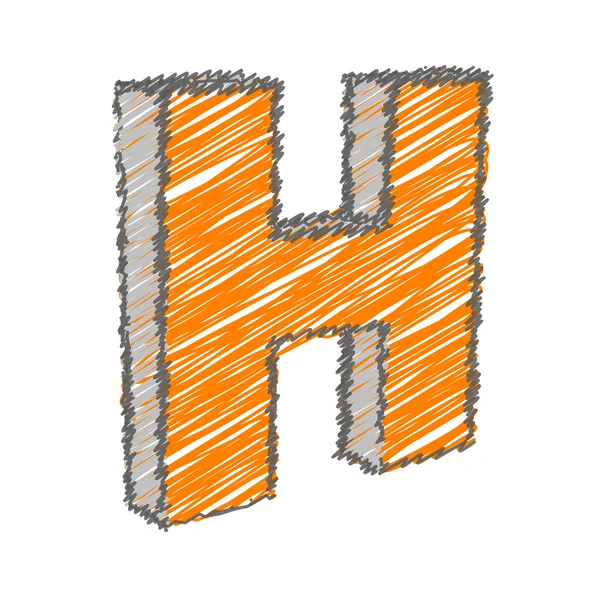 Scribble H Alphabet Vector — Stock Vector