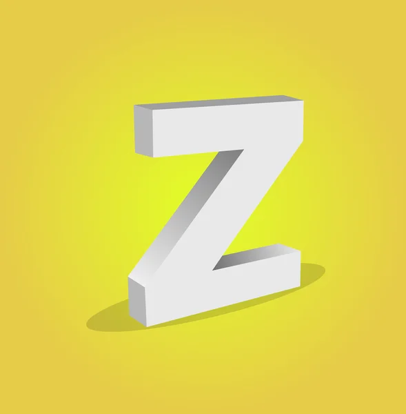 3d Vector Alphabet Z Text — Stock Vector