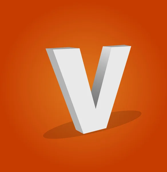 3D vector ábécé V szöveg — Stock Vector