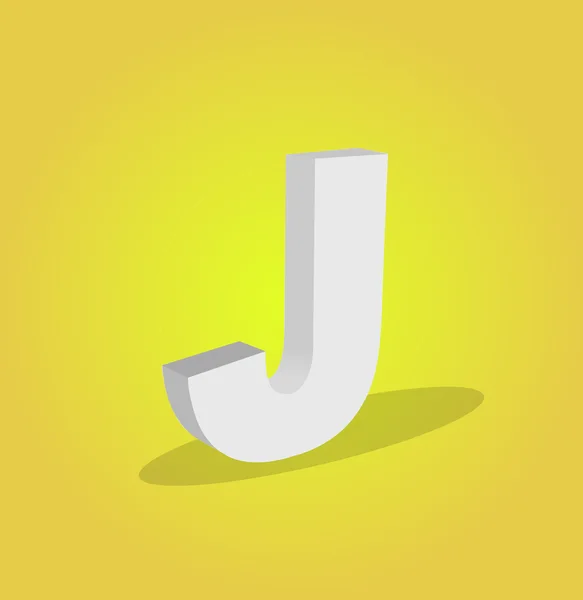 3d Vektor Alphabet j Text — Stockvektor