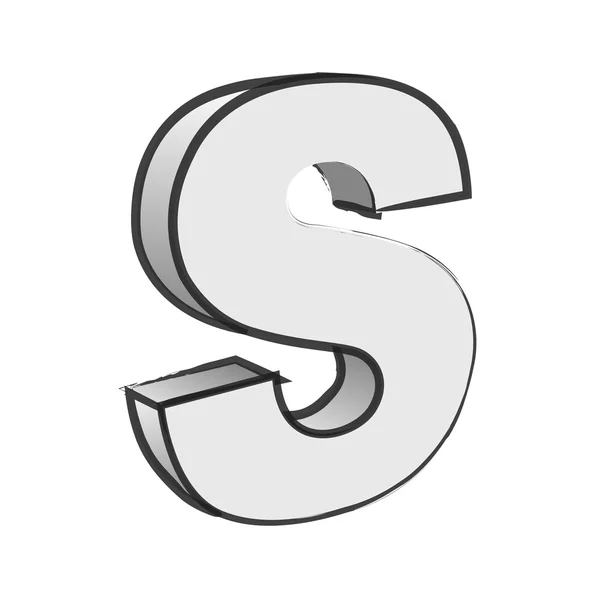 Retro 3d Alphabet s Textvektor — Stockvektor