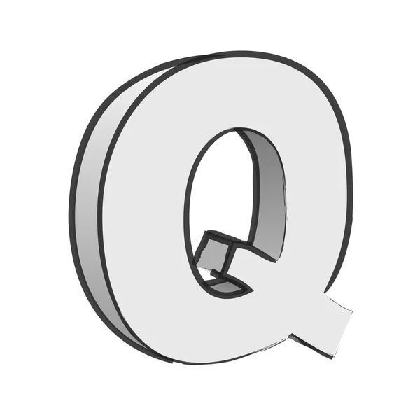 Vector de texto Q del alfabeto retro 3d — Vector de stock