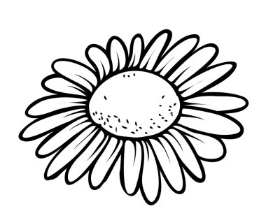 Retro çiçek portre çizimi