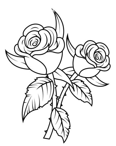 Rosa flores Clipart — Archivo Imágenes Vectoriales