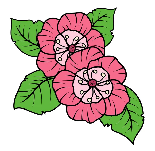 Flores silvestres Hojas Fondo — Vector de stock