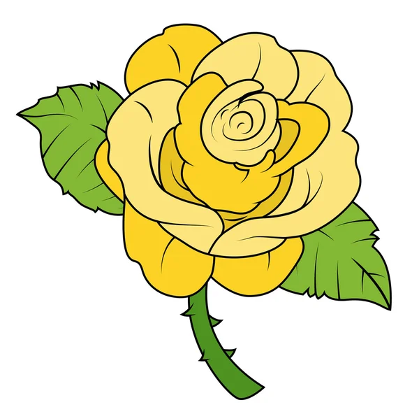 Rosa gialla — Vettoriale Stock