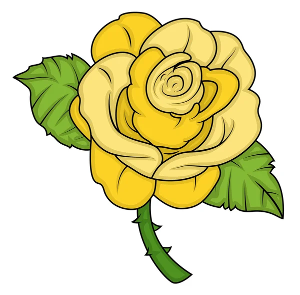 Amarillo Vector Rose — Vector de stock