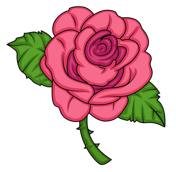 Ροζ τριαντάφυλλο διάνυσμα — Διανυσματικό Αρχείο