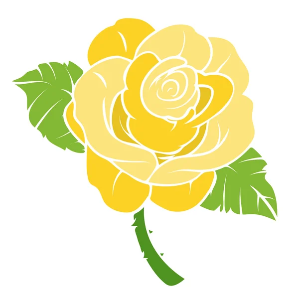 Gele rozenbloem — Stockvector