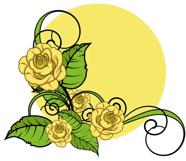 Cadre d'angle Valentine Roses — Image vectorielle