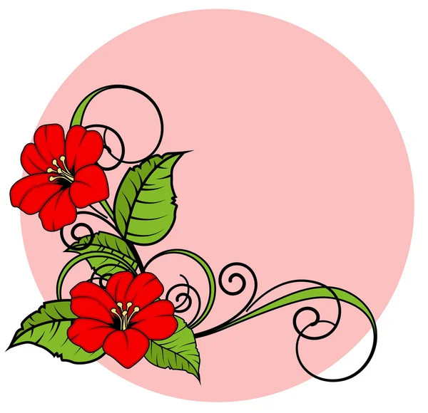 Cadre d'angle de fleurs décoratives — Image vectorielle