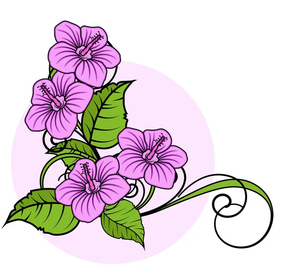 Cadre d'angle de fleurs décoratives — Image vectorielle