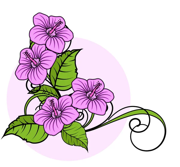 Decoratieve hoek Bloemenlijst — Stockvector