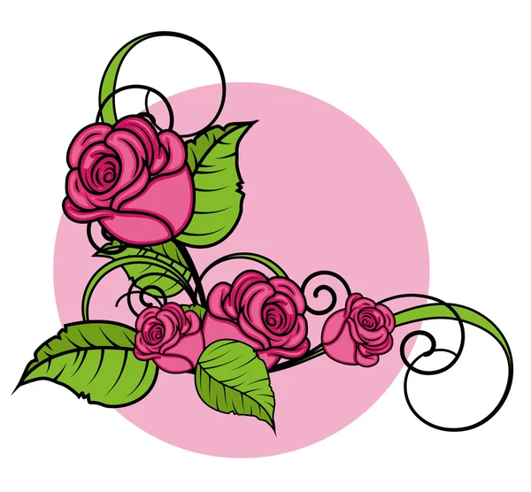 Cadre d'angle Valentine Roses — Image vectorielle