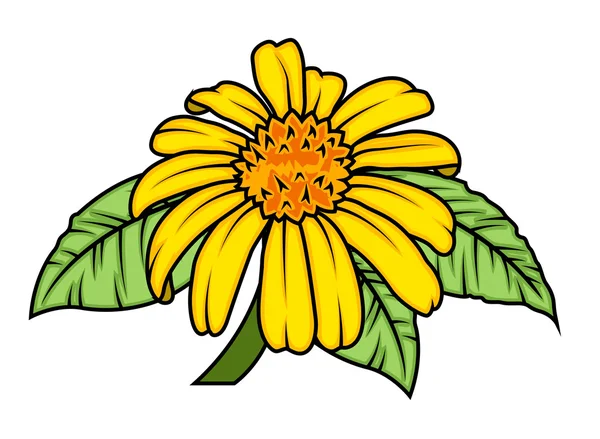 Flor amarilla — Vector de stock