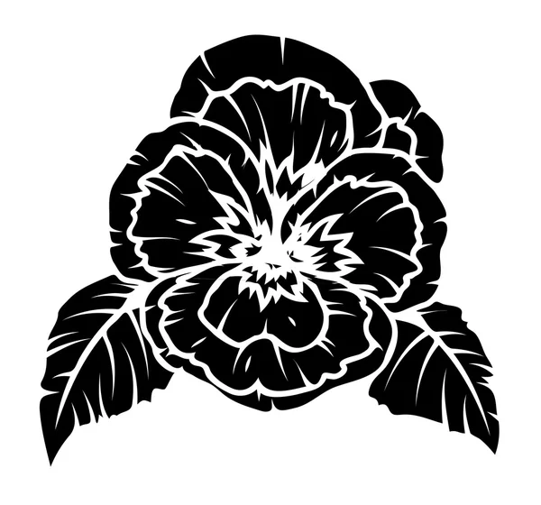 Makový květ silueta — Stockový vektor
